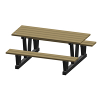 Recycled Plastic Outdoor Picnic Tables, 72" L x 60-5/16" W, Sand PB Rental Co. Ltd.