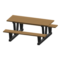 Recycled Plastic Outdoor Picnic Tables, 72" L x 60-5/16" W, Redwood PB Rental Co. Ltd.
