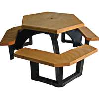 Recycled Plastic Hexagon Picnic Tables, 78" L x 78" W, Cedar PB Rental Co. Ltd.