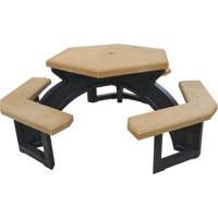 Recycled Plastic Hexagon Picnic Tables, 78" L x 78" W, Cedar PB Rental Co. Ltd.