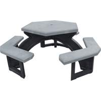 Recycled Plastic Hexagon Picnic Tables, 78" L x 78" W, Grey PB Rental Co. Ltd.