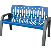 Stream Benches, Steel, 48" L x 25" W x 34" H, Blue PB Rental Co. Ltd.