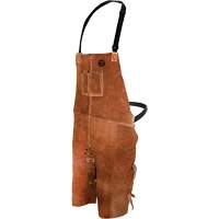 Leather Welding Apron, Split-Leg Bib, 36" L, Brown PB Rental Co. Ltd.
