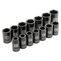 Jeu de douilles m&eacute;triques, 14 Mcx, Chocs, Prise de 1/2" PB Rental Co. Ltd.