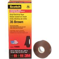 Scotch&reg; Vinyl Colour Coding Electrical Tape, 19 mm (3/4") W x 20 m (66') L, 7 mils, Brown PB Rental Co. Ltd.