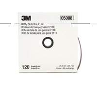 Rouleau de toile abrasive utilitaire 211K, Oxyde d'aluminium, 1" la x 150' lo, Grain 120 PB Rental Co. Ltd.