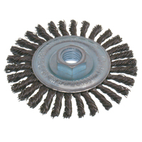 Economy High Speed Stringer Bead Knot Wire Wheel Brush, 6-1/2" Dia., 0.02" Fill, 5/8"-11 Arbor, Steel PB Rental Co. Ltd.