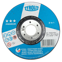 Meule 2-en-1 de premi&egrave;re qualit&eacute;, 5" x 9/32", Arbre 7/8", Type 27 PB Rental Co. Ltd.