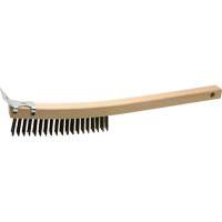 Brosse de nettoyage avec racloir, Acier, 3 x 19 rangs de fils, Longueur 13" PB Rental Co. Ltd.