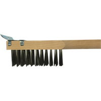 Brosse de nettoyage avec racloir, Acier inoxydable, 3 x 10 rangs de fils, Longueur 20" PB Rental Co. Ltd.