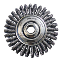 TufBrush Knot Wire Wheel Brush, 4" Dia., 0.02" Fill, 5/8"-11 Arbor, Steel PB Rental Co. Ltd.