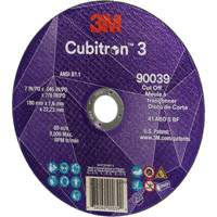 Meule &agrave; tronçonner Cubitron 3, 7" x 0,09", Arbre de 7/8", Type T27, C&eacute;ramique, 8500 Tr/min PB Rental Co. Ltd.