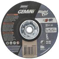 Gemini RightCut Right Angle Cut-Off Wheel, 6" x 0.045", 5/8"-11 Arbor, Type 27/42, Aluminum Oxide, 10185 RPM PB Rental Co. Ltd.