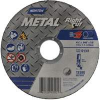 Metal RightCut Right Angle Cut-Off Wheel, 4-1/2" x 0.045", 7/8" Arbor, Type 01/41, Aluminum Oxide, 13580 RPM PB Rental Co. Ltd.