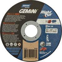 Gemini RightCut Right Angle Cut-Off Wheel, 4-1/2" x 0.045", 7/8" Arbor, Type 01/41, Aluminum Oxide, 13580 RPM PB Rental Co. Ltd.