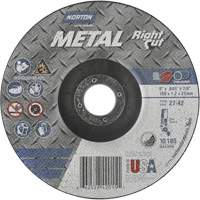 Metal RightCut Right Angle Cut-Off Wheel, 6" x 0.045", 7/8" Arbor, Type 27/42, Aluminum Oxide, 10190 RPM PB Rental Co. Ltd.