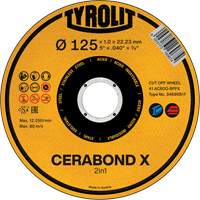Meule &agrave; tronçonner Cerabond X, 5" x 0,04", Arbre de 7/8", C&eacute;ramique PB Rental Co. Ltd.
