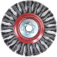 Full Cable Twist Wire Wheel, 4" Dia., 0.02" Fill, 5/8"-11 Arbor, Steel PB Rental Co. Ltd.
