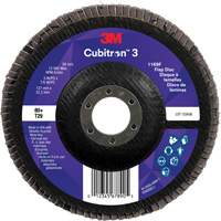 Disque &agrave; lamelles conique 1169F Cubitron 3, 5" x 7/8", Type T29, Grain 80+, C&eacute;ramique PB Rental Co. Ltd.