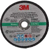 General Purpose Cut-Off Wheel, 01987, 3" x 0.04"/1/32", 3/8" Arbor, Aluminum Oxide PB Rental Co. Ltd.