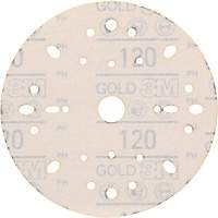Hookit Gold Abrasive Disc, 6" Dia., 120 Grit, Aluminum Oxide, C-Weight PB Rental Co. Ltd.