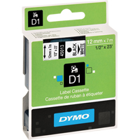 D1 Label Cassette, 12 mm x 23', Black on White PB Rental Co. Ltd.
