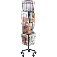 Pr&eacute;sentoirs pivotants pour documentation, Rotatif, 16 fentes, Fil m&eacute;tallique, 15" la x 15" p x 60" h PB Rental Co. Ltd.