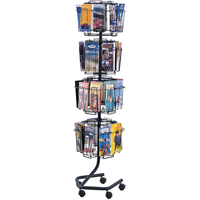 Pr&eacute;sentoirs pivotants pour documentation, Rotatif, 32 fentes, Fil m&eacute;tallique, 15" la x 15" p x 60" h PB Rental Co. Ltd.