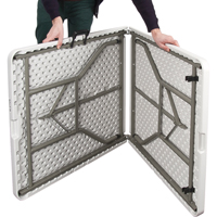 Fold-in-Half Table, Rectangular, 72" L x 30" W, Polyethylene, White PB Rental Co. Ltd.