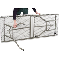 Fold-in-Half Table, Rectangular, 72" L x 30" W, Polyethylene, White PB Rental Co. Ltd.