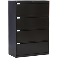 Classeur lat&eacute;ral, Acier, 4 tiroirs, 36" la x 18" p x 53-3/8" h, Noir PB Rental Co. Ltd.