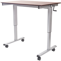 Postes de travail ajustables pour travail assis et debout , , 48-1/2" h x 59" la x 29-1/2" p, Noyer PB Rental Co. Ltd.