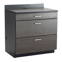 Armoire modulaire de base, 3 tiroirs, 36" la x 25" p x 39" h, Nuit d'Asie/noir PB Rental Co. Ltd.