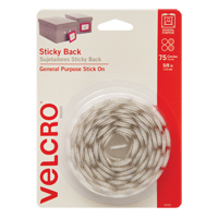 Attaches en jeton, Boucle et crochet, 5/8" dia., Adh&eacute;sif, Blanc PB Rental Co. Ltd.