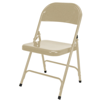 Folding Chair, Steel, Beige, 300 lbs. Weight Capacity PB Rental Co. Ltd.