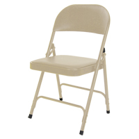 Vinyl Padded Folding Chair, Steel, Beige, 300 lbs. Weight Capacity PB Rental Co. Ltd.