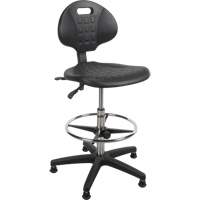 Tabouret robuste et ergonomique, Stationnaire, Ajustable, 39” - 48”, Polyur&eacute;thane Si&egrave;ge, Noir PB Rental Co. Ltd.