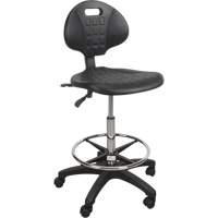 Tabouret robuste et ergonomique, Mobile, Ajustable, 39" - 48", Polyur&eacute;thane Si&egrave;ge, Noir PB Rental Co. Ltd.
