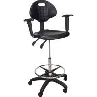 Heavy-Duty Ergonomic Stool with Adjustable Arm Rests & Nylon Stem Casters, Mobile, Adjustable Height, 250 lbs. Capacity PB Rental Co. Ltd.