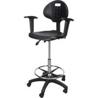 Heavy-Duty Ergonomic Stool with Adjustable Arm Rests & Nylon Stem Casters, Mobile, Adjustable Height, 250 lbs. Capacity PB Rental Co. Ltd.