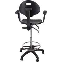 Heavy-Duty Ergonomic Stool with Adjustable Arm Rests & Nylon Stem Casters, Mobile, Adjustable Height, 250 lbs. Capacity PB Rental Co. Ltd.