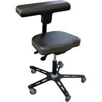 VEGA-T Ergonomic Industrial Chair, Mobile, Adjustable, Vinyl Seat, Black PB Rental Co. Ltd.