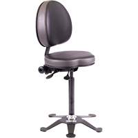 TA190 Ergonomic Industrial Stool, Stationary, Adjustable, Vinyl Seat, Black PB Rental Co. Ltd.