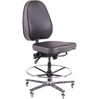 TF180 Ergonomic Industrial Chair, Mobile, Adjustable, Vinyl Seat, Black PB Rental Co. Ltd.