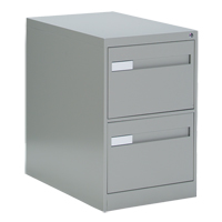 Vertical Filing Cabinet with Recessed Drawer Handles, 2 Drawers, 18.15" W x 26.56" D x 29" H, Grey PB Rental Co. Ltd.