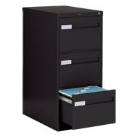 Vertical Filing Cabinet with Recessed Drawer Handles, 3 Drawers, 18.15" W x 26.56" D x 40" H, Black PB Rental Co. Ltd.