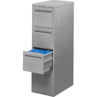 Vertical Filing Cabinet with Recessed Drawer Handles, 3 Drawers, 18.15" W x 26.56" D x 40" H, Grey PB Rental Co. Ltd.