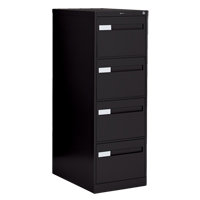 Vertical Filing Cabinet with Recessed Drawer Handles, 4 Drawers, 18.15" W x 26.56" D x 52" H, Black PB Rental Co. Ltd.