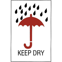"Keep Dry" Special Handling Labels, 6" L x 4" W, Red on White PB Rental Co. Ltd.
