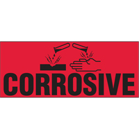 "Corrosive" Special Handling Labels, 5" L x 2" W, Black on Red PB Rental Co. Ltd.